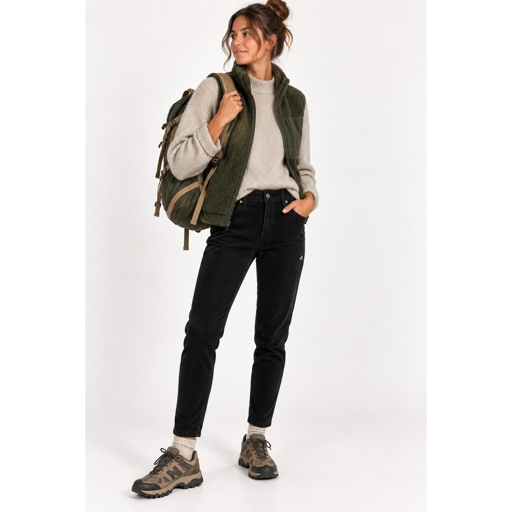 Stio Rivet Cord Pant Womens 4S Black Corduroy Organic Cotton Hiking Gorpcore